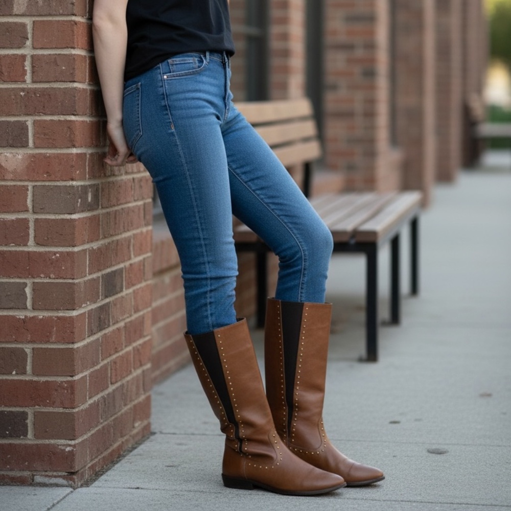VINTAGE PRESTIGE CARESSA‎ Leather BOOTS, SIZE 5.5